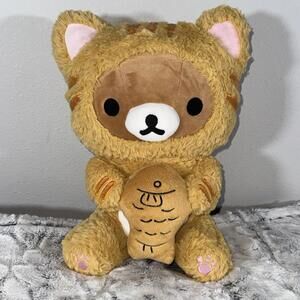 Rilakkuma Cat with Taiyaki Fish Tiger Bear Plush Neko Korilakkuma San-X Zipper